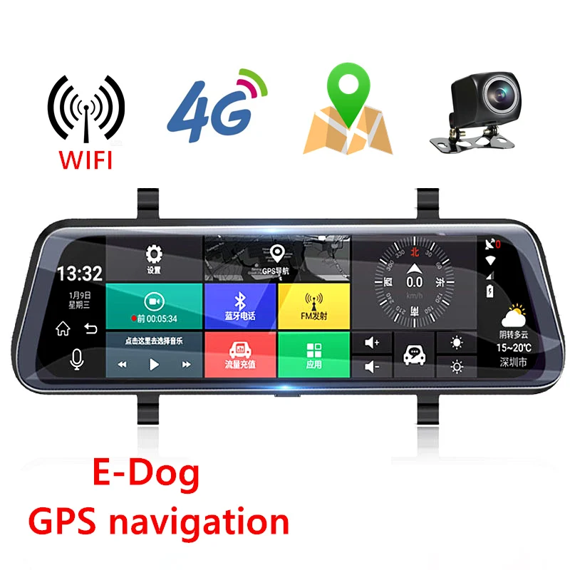 Car mirror DVR Odare 1080P ADAS Автомобильный видеорегистратор двойная камера ips 10 дюймов FHD видео регистратор с ночным видением gps навигация Сенсорное зеркало заднего вида - Название цвета: Car mirror DVR