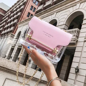 

Women PVC Transparent Clear Shoulder Bag Tote Jelly Candy Color Summer Beach Handbag Small Pouch Inside Crossbody Bags Dropship