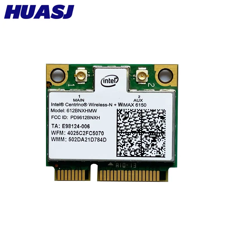 HUASJ 무선 와이파이 WLAN 네트워크 카드, 센트리노 어드밴스드 N 와이맥스 6150 612BNXHMW 미니 PCI-E 300M 와이파이 어댑터, 300Mbps