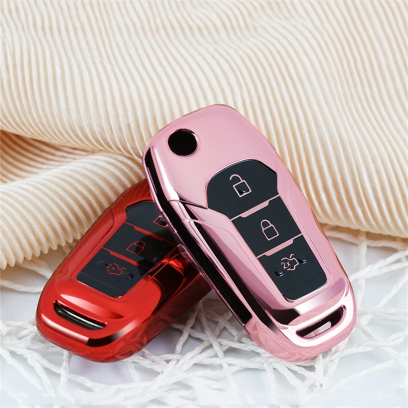 Bunte Volle Abdeckung Neue Weiche TPU Auto Key Fall Shell Für Ford Fusion  Escort Mondeo Everest Ranger Auto Zubehör Keychain - AliExpress