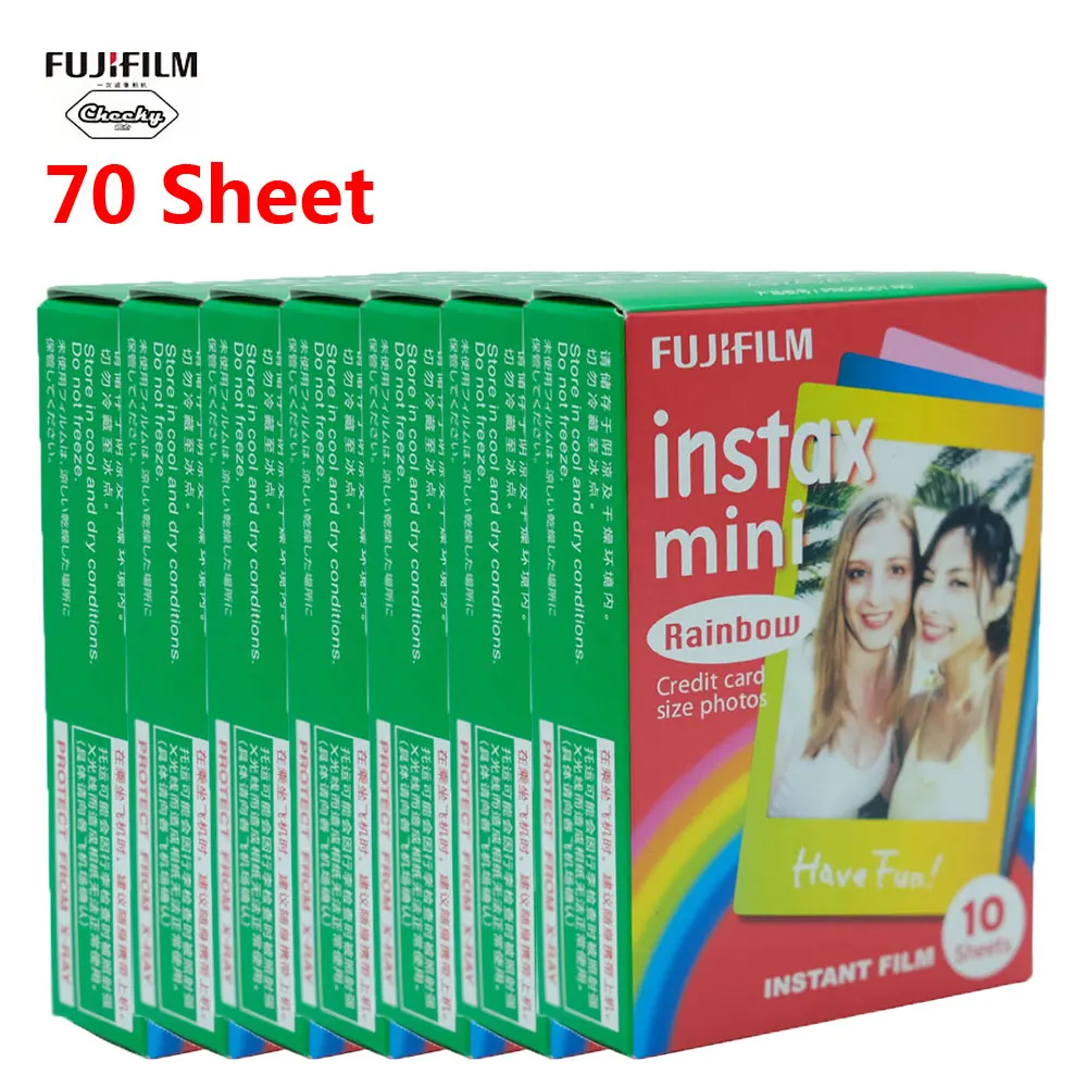Fuji 10-80 листов Fujifilm Instax Mini пленка для Fuji Instax Mini 7/8/9/10/30/50 s/фотоаппаратов моментальной печати 7 s/90/25/20i/25i/50i/55i /поделиться SP-1 пленкой - Цвет: 70 Sheets