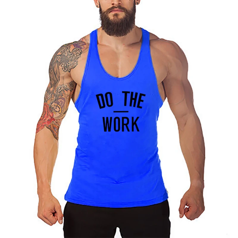 Bodybuilding Stringer Tank Top Mens Gyms Clothing Fitness Men Y Back Cotton Weightlifting Muscle Vest Training Sleeveless Shirt