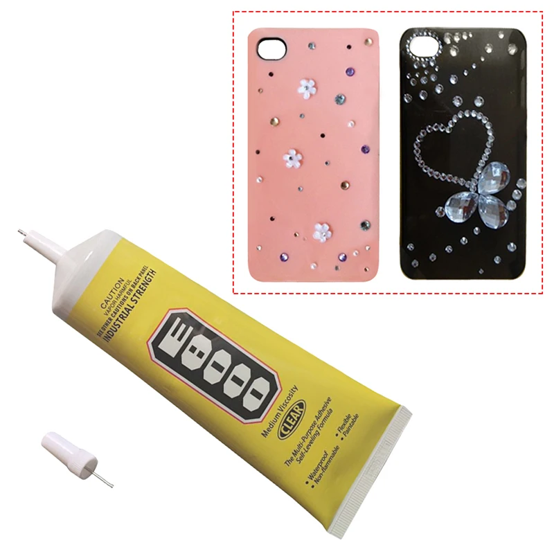 Rhinestone Glue E8000 Multi-purpose Adhesive For Jewelry Nails Glass Phone Plastic  Equipment UV Glue Gun DIY Tools 50ml