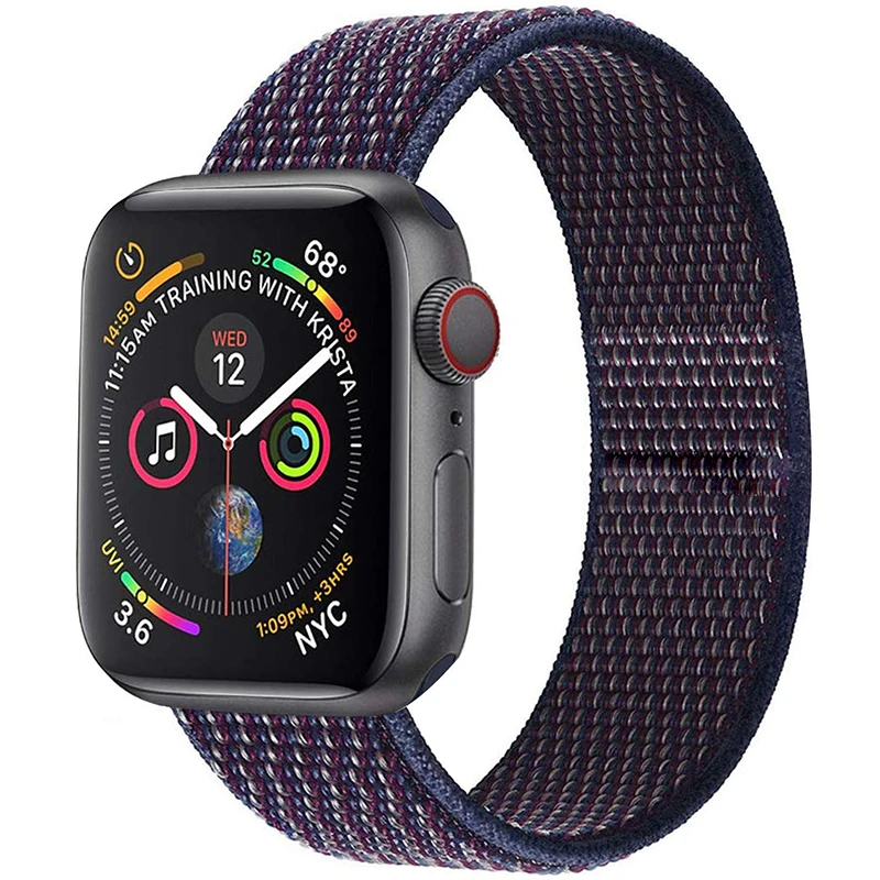 25 Indigo Ремешок для Apple Watch 44 мм 40 мм ремешок из нейлона iWatch Correa Series 5 4 3 2 Sport Loop 42 мм 38 мм браслет ремешок для часов аксессуары Новинка - Цвет ремешка: 25 Indigo