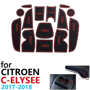 

Anti-Slip Rubber Cup Cushion Door Groove Mat for Citroen C-Elysee C Elysee CElysee Facelift 2017 2018 Accessories mat for phone