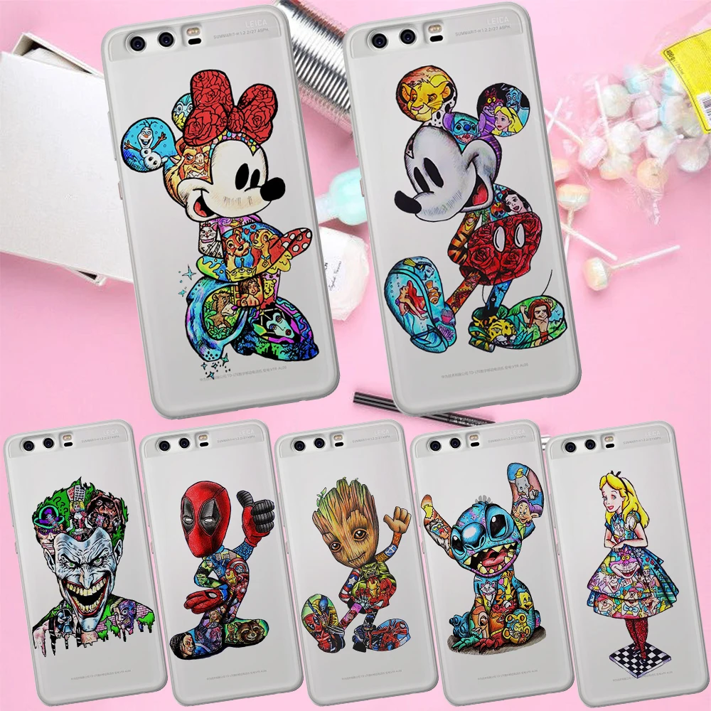 

Mickey Stitch For Huawei Mate 9 10 20 P8 P9 P10 P20 P30 P Smart Lite Plus Pro phone Case Cover Coque Etui funda fashion luxury