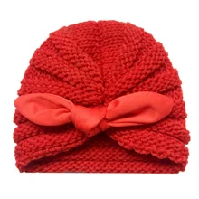 Новые вязаные зимние шапки и шляпки для младенцев и для девочек яркого цветная шапочка Одежда для новорожденных, маленьких шапочка-тюрбан Шапки для новорожденных шапка для мальчиков и аксессуары