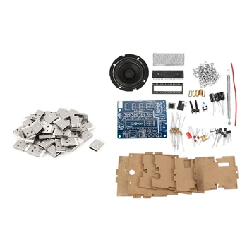 

55 Pcs Diy Usb 2.0 Type a Solder 4 Pin Male Plug Connector Socket Jack & 1 Set Fm Radio Speaker Electronics Kit