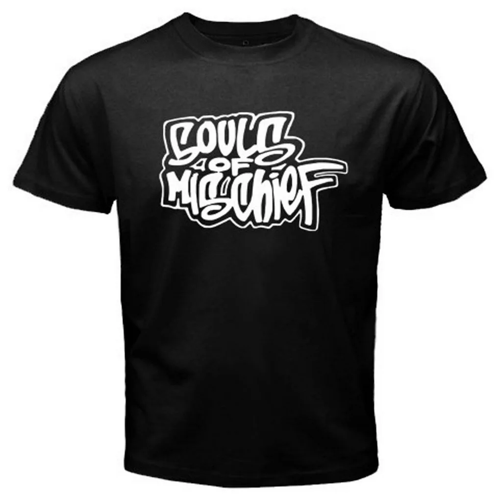 Souls Of Mischief рэп хип хоп иероглифы Мужская черная футболка Размер S до 3XL уличная
