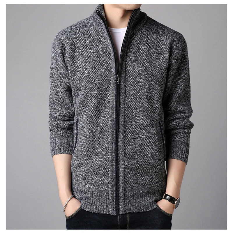 Winter Fleece Men Sweater Coat Full Zipper Long Sleeve Knitted Cardigan Autumn Warm Men Fashion Causal Clothing кардиган мужской Winter Fleece Men Sweater Coat Full Zipper Long Sleeve Knitted Cardigan Autumn Warm Men Fashion Causal Clothing кардиган мужской