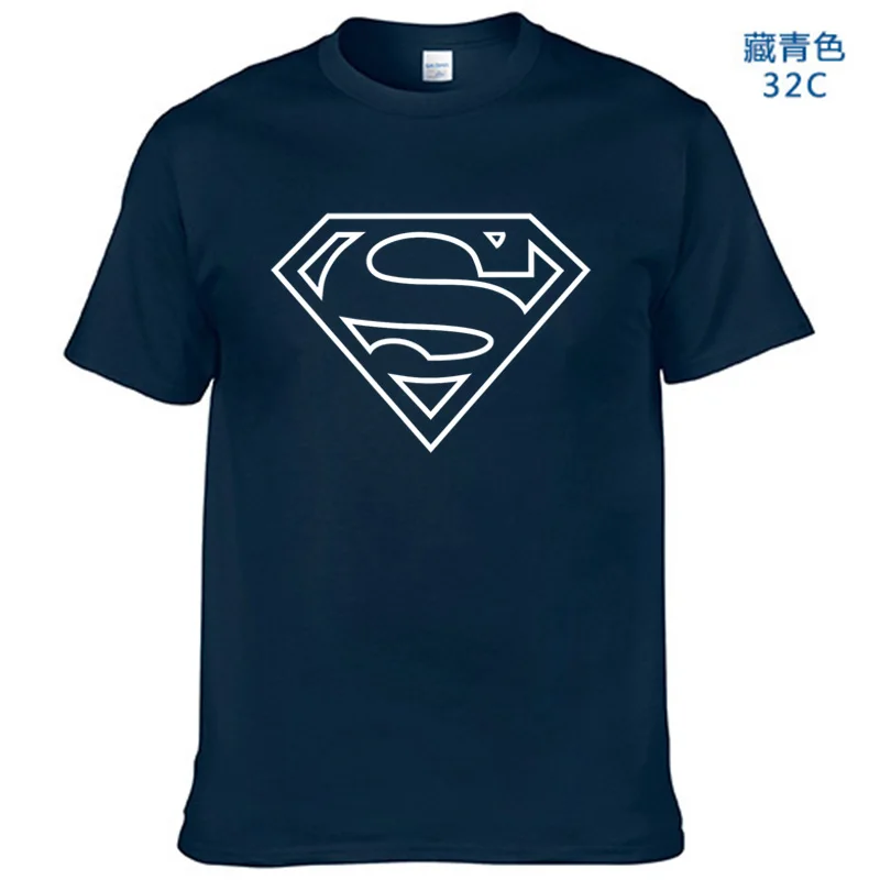 navy blue-W Футболка с логотипом супергероя, Супермен, флэш, фильм Марвел, мужские футболки для косплея, супер герой, гик, футболка - Цвет: navy blue-W