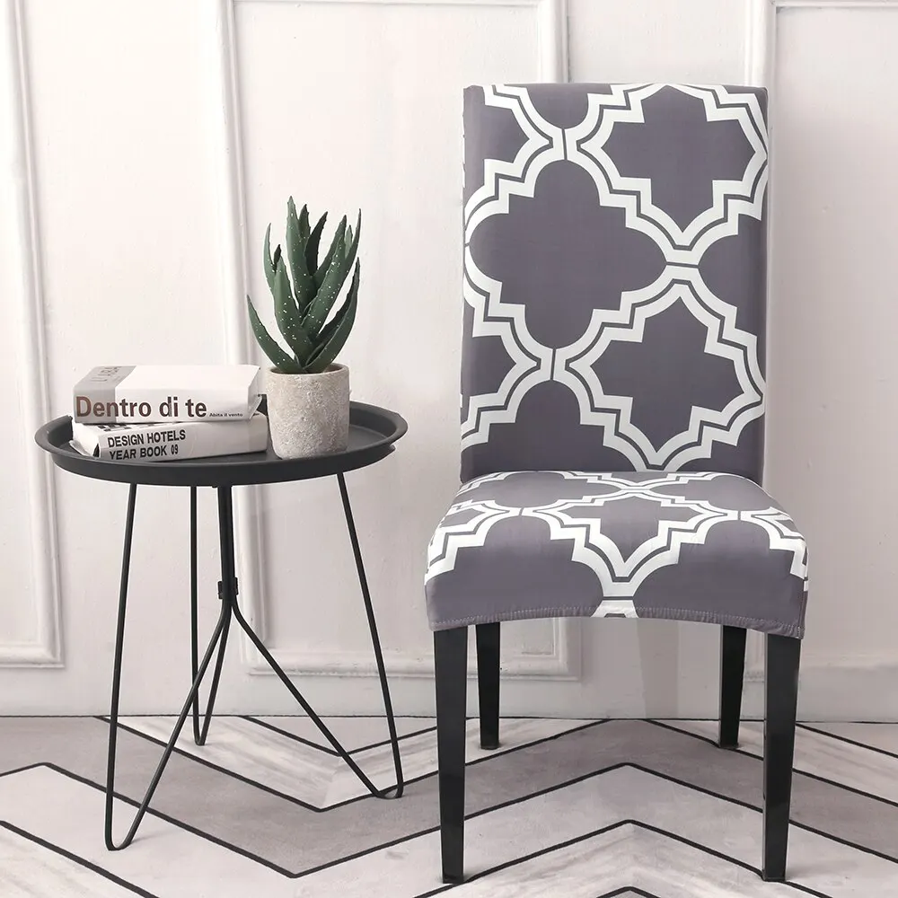 Зеленый Floral Printing Stretch Elastic Chair Covers Spandex For Wedding Dining Room Office Banquet housse de chaise chair cover - Цвет: Зеленый