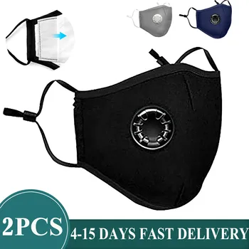 

Respirator Cotton Mask Breathing Filter Valves Protective Masks PM2.5 Dust Mark Black Mask With 10 Filter Reusable washable