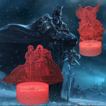 

The Lich King Desk Lamp Sylvanas Windrunner Table Lamp World of Warcraft LED Night Light Frozen Throne Frostmourne Game Souvenir