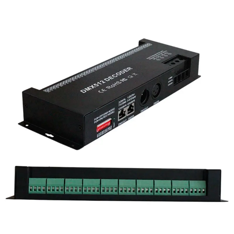 30 канальный RGB dmx512 декодер светодиодная полоска dmx контроллер 60A dmx диммер драйвер pwm вход DC12-24V 30CH dmx декодер светильник управления