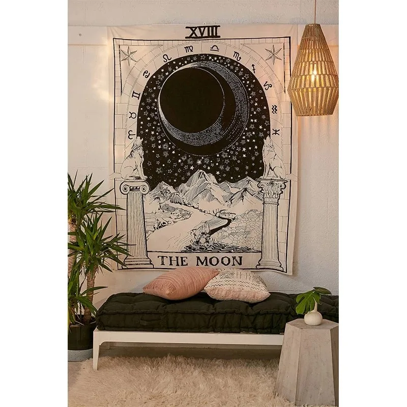 

Tarot Card Tapestry Wall Hanging Psychedelic Tapiz Witchcraft Wall Cloth Tapestries Astrology Divination Bedspread Beach Mat