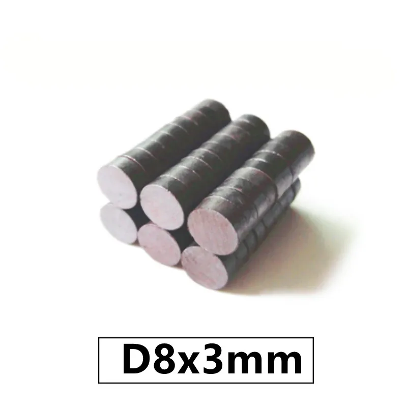 Disco Ímã de Ferrite Permanente Ímã mm x mm Preto Rodada Ímã Falante 8*3 mm 500 Peças Lote Y30 8×3