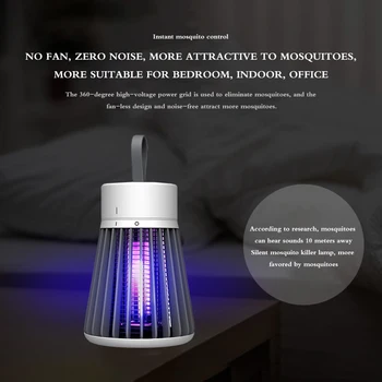 

2020 Led Mosquito Killer Lamp USB Rechargeable Electric Photocatalytic Repellent Trap Light UV Night Light Pest Trap LED Lamp