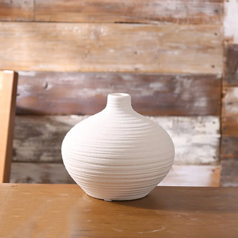 Белый цветочный горшок в европейском стиле для дома Цветочная композиция грубая