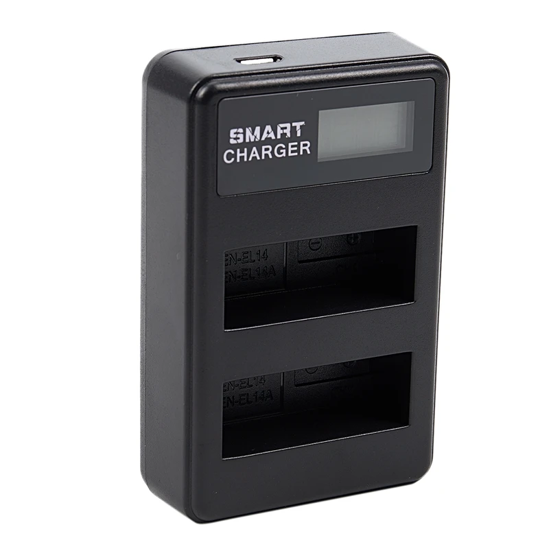USB LCD Battery Charger EN-EL14 For Nikon D5500 D5100 D5200 D300 D3200 D3100 P7100 P7000