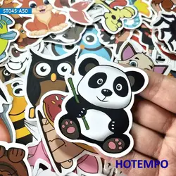 50 pièces mixte mignon dessin animé animaux autocollant pour enfants jouets Scrapbook cahiers journal papeterie téléphone étui pour ordinateur portable tasse vélo autocollants 