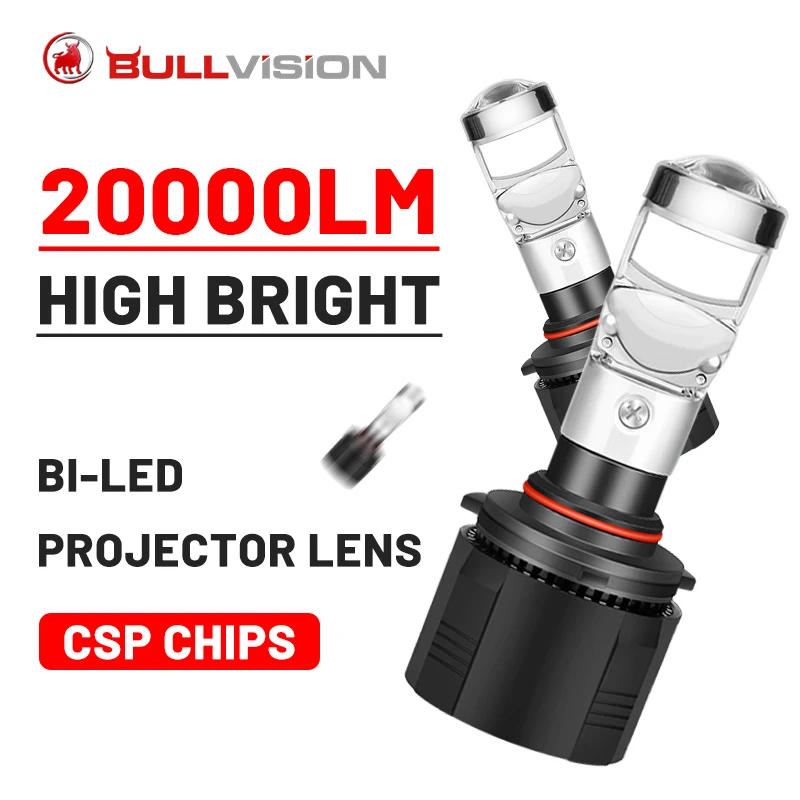 Светодиодные Автомобильные фары Bullvision Bi светодиодный 9005 9006 лм CSP чип