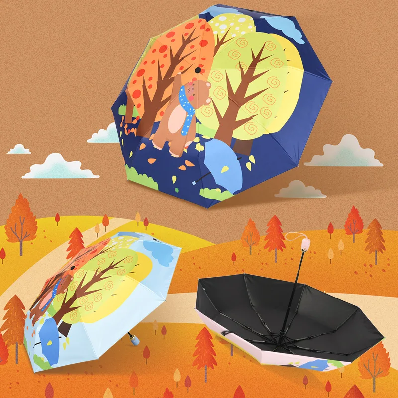 

Fashion Automatic Women Umbrella Windproof Waterproof Three folding Aluminum Umbrellas Rain Female Men Parasol Children umbrella