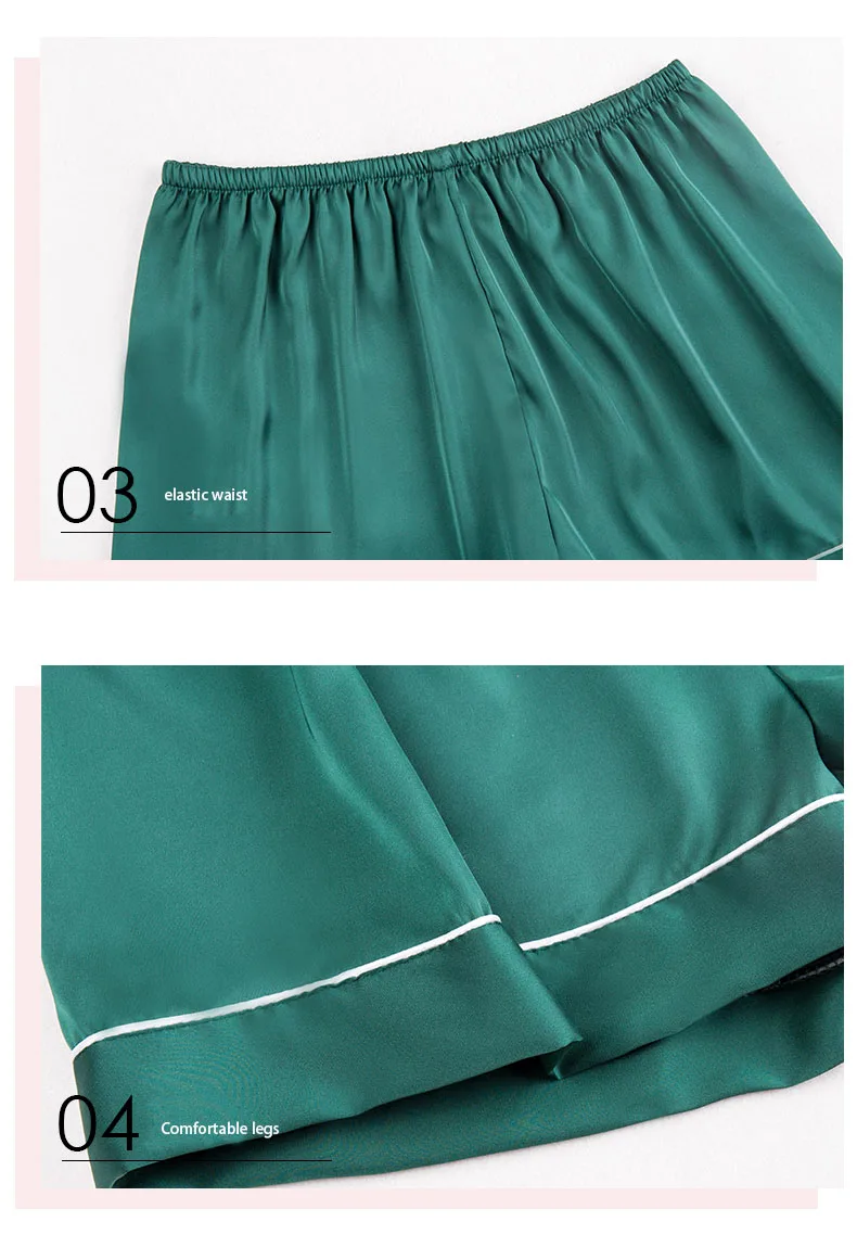 New spring and summer silk pajama ladies new short-sleeved shorts home wear two-piece set