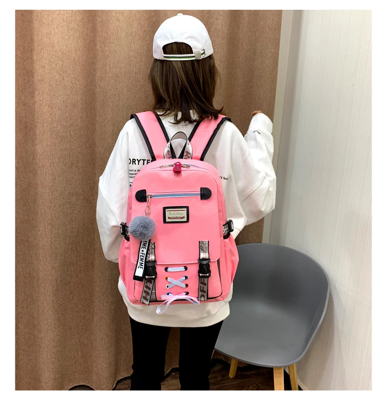 Женский рюкзак с защитой от кражи, школьные сумки для ноутбука, для девочек-подростков, USB зарядка, женский рюкзак для путешествий, женский рюкзак, Mochilas Mujer