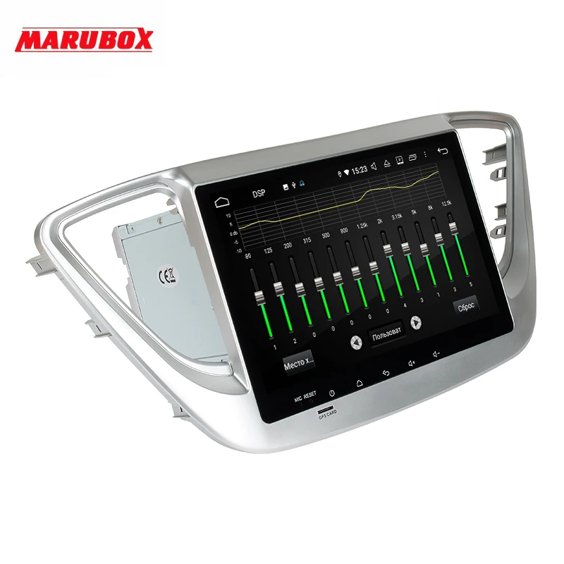 MARUBOX KD9818, Штатное головное устройство для Hyundai Verna / Accent/ Solaris-, Android 9.0,Восьмиядерный процессор,встроенный DSP,IPS экран,Оперативная 4GB, Встроенная 64GB