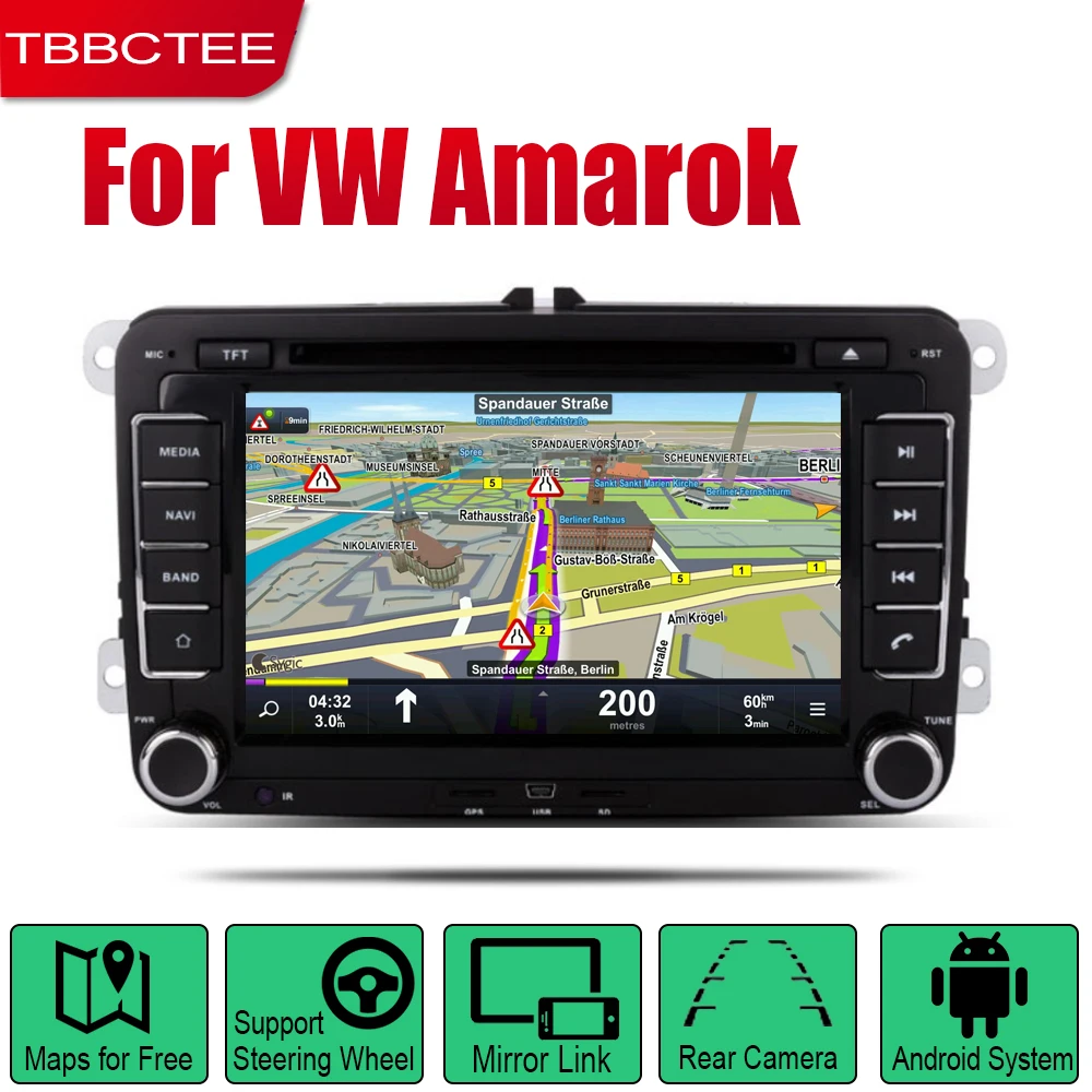 Автомагнитола TBBCTEE 2 Din автомобильный DVD на основе Android для Volkswagen VW Amarok 2010 ~ 2018 GPS
