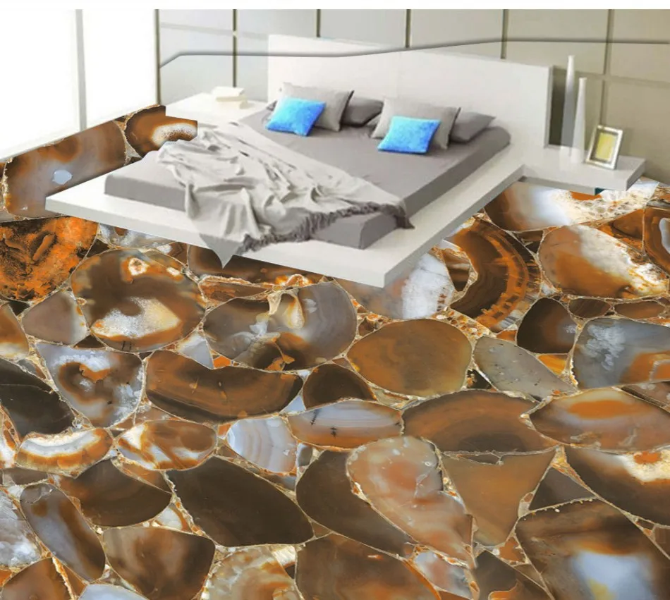 

Floor Sticker Decor Self-adhesive Mural Wallpaper Jade ground cobblestone 3D floor tiles