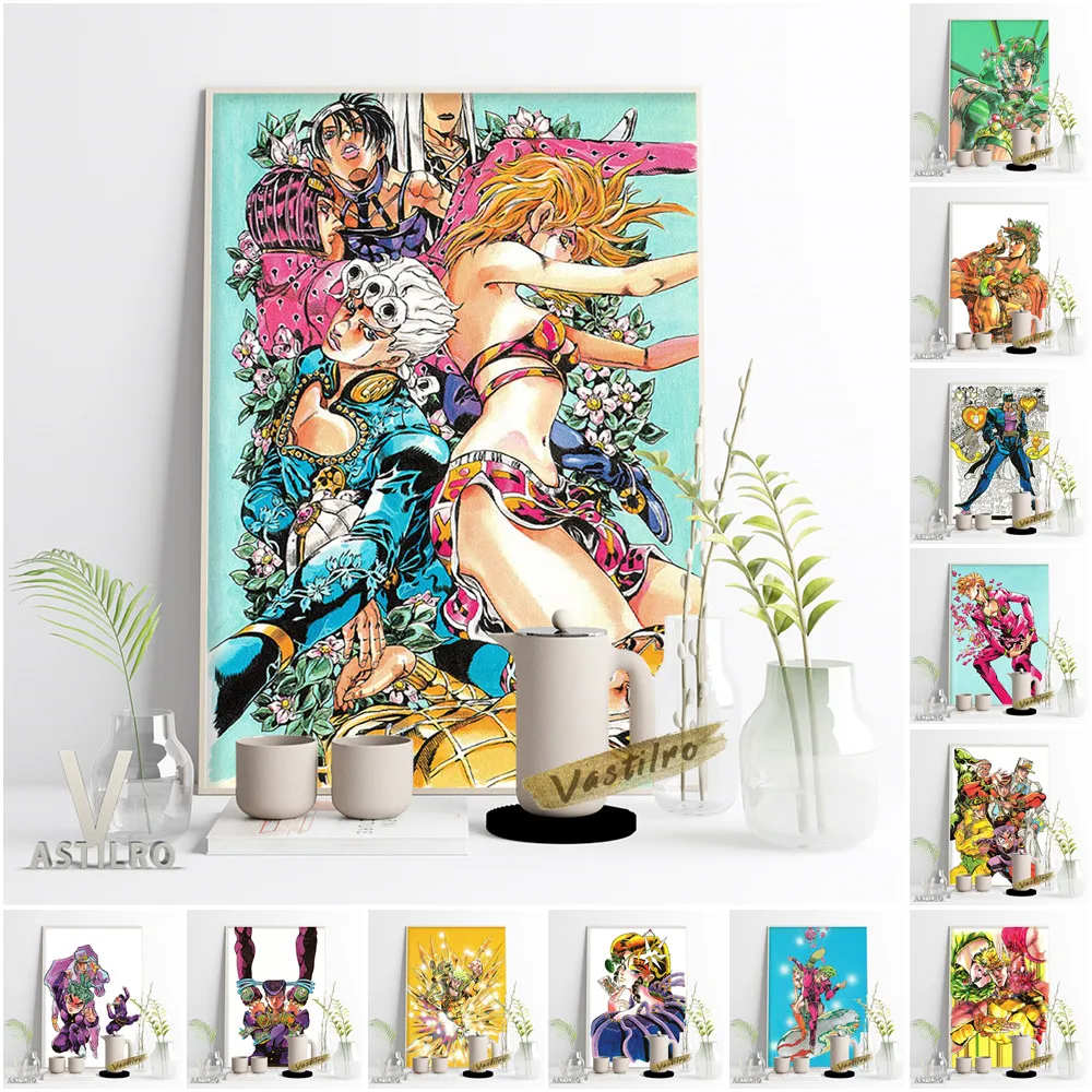 

Hot Japanese Anime JoJo's Bizarre Adventure Poster Cartoon Role Fans Collection Gift Manga Illustration Otaku Bedroom Home Decor