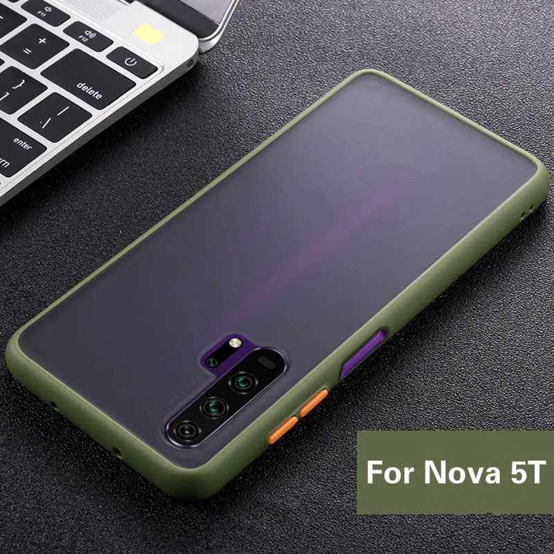 Матовый Прозрачный чехол для телефона huawei Nova 5 T с силиконовой рамкой
