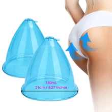 

2pcs 180ml 21cm XXL Size Plastic Big Cup For Colombian Butt Lift Treatment Buttock Breast Enlargement Vacuum Suction Machine