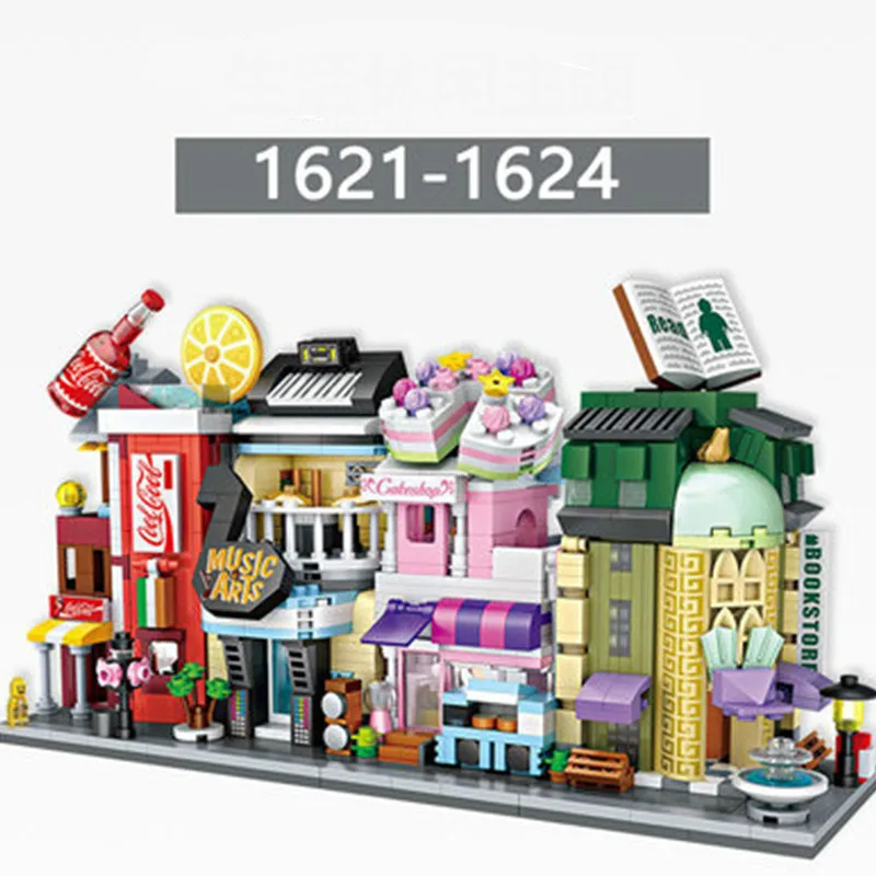 Streetscape различных магазинов с тем же брендом строительные блоки игрушки