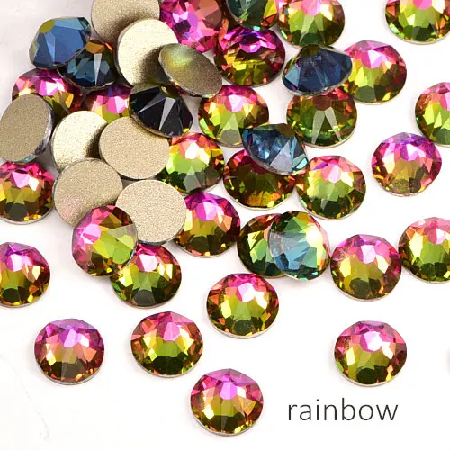 144 шт цветные высококачественные Стразы для ногтей, блестящие стеклянные стразы с плоской задней поверхностью, стразы для маникюра Y3733 - Цвет: rainbow