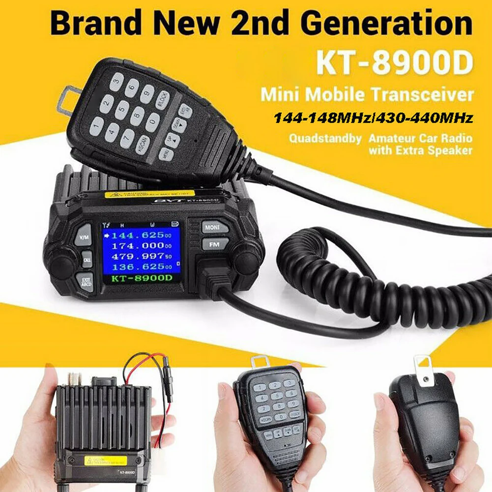 KT8900D Quad Standby Long Distance Mobile Radio Communication Car Truck VHF UHF Compact Transceiver Walkie Talkie Dual Band Mini