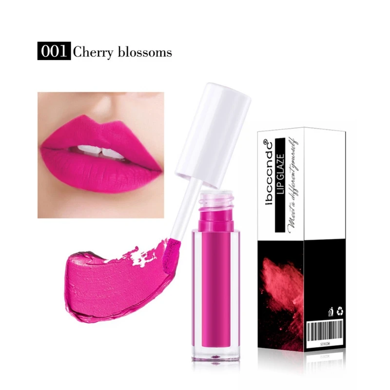 Waterproof Matte Velvet Lip Glaze Long-Lasting Moisturizing Pipe Non-stick Cup Lip Gloss Cosmetic - Цвет: 01