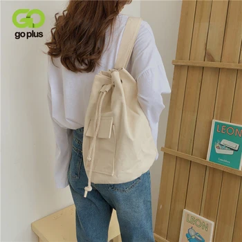 

GOPLUS Fashion Drawstring Bag Women's School Bags Big Capacity Canvas String Travel Bag for Women 2020 Multi-use Sports Bag