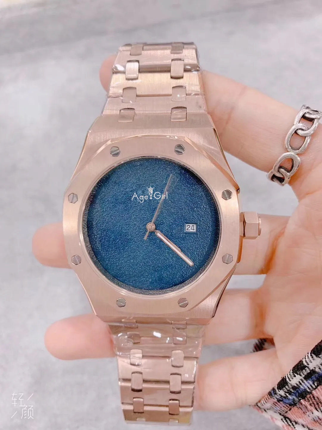 Limited Blue Роскошные брендовые новые мужские часы из нержавеющей стали автоматические механические полностью черный корпус розовое золото синий ограниченный Королевский сапфир стекло дубы - Цвет: Limited Blue
