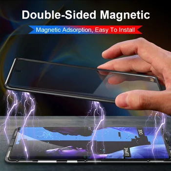 

Metal Magnetic Phone Case For Huawei Honor 9X Premium Global P Smart Z P30 Lite Y9 Prime 2019 Double Side Tempered Glass Cover