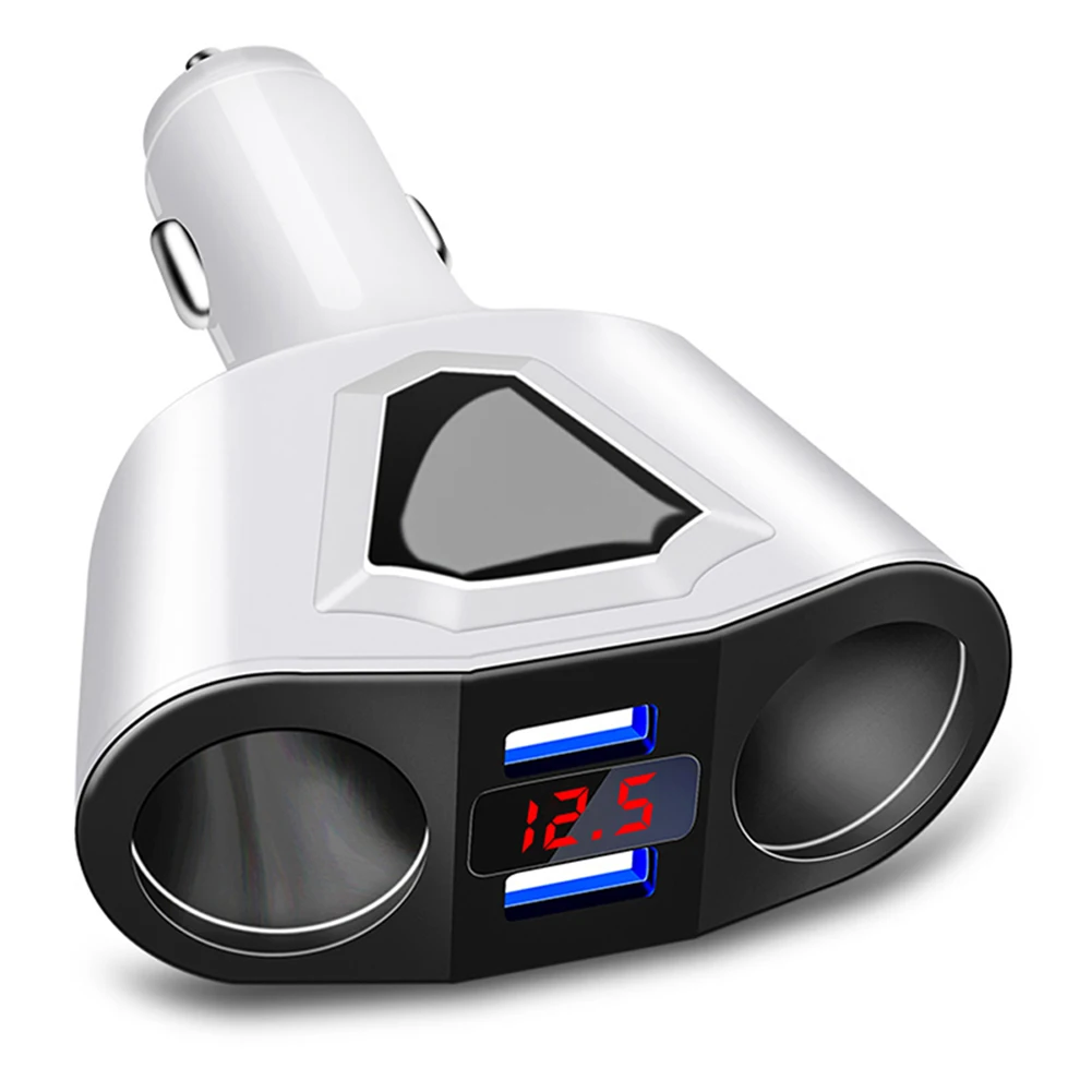 White USB Автомобильное зарядное устройство прикуриватель двойной USB разветвитель разъем зарядное устройство для телефона для iPhone samsung S10 Xiaomi huawei Redmi 8 Pro Oneplus - Тип штекера: White