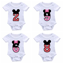 Nova gravata borboleta macacão mickey bebê meninos macacão meninas topos crianças roupas dos desenhos animados recém nascidos macacão infantil 0 24m pijamas pijamas