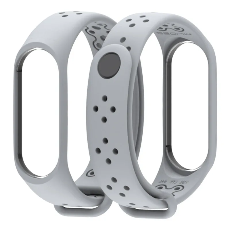 Mi Band 3 4 браслет montre mi band 3 аксессуары браслет умный спортивный силиконовый mi band pour Xiao mi Band - Цвет ремешка: grey