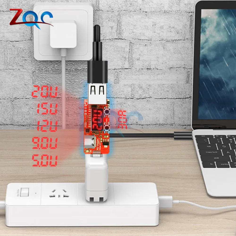 PD 3,0 2,0 QC быстрое зарядное устройство триггер Цифровой ток вольтметр для напряжения Амперметр мобильный источник питания тип-c USB тестер детектор
