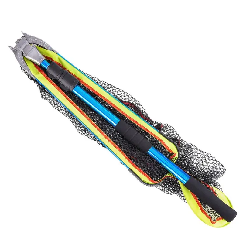 Portable Triangular Foldable Fishing Nets Telescoping Landing Post Mount Network Trap Aluminum Alloy Fishing Net