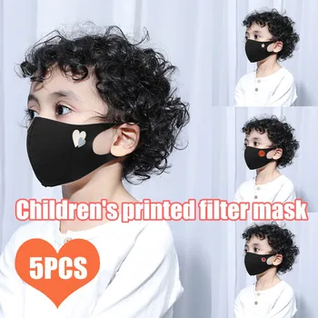 

5pcs Ice Silk Cotton Cute Cartoon Children Masks Breathable Kids Mask Anti-Radiation Mask Mouth-muffle Mascarillas Respirator