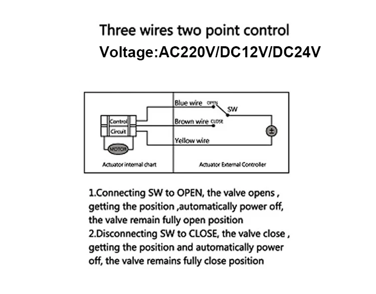 três fios two-control two-way para aquecimento de