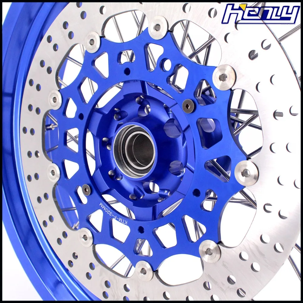 3,5/4,25 SUPERMOTO колесные диски набор для KTM SX SXF XCW XCF XC EXC EXCF 125-530 03-19 синие диски